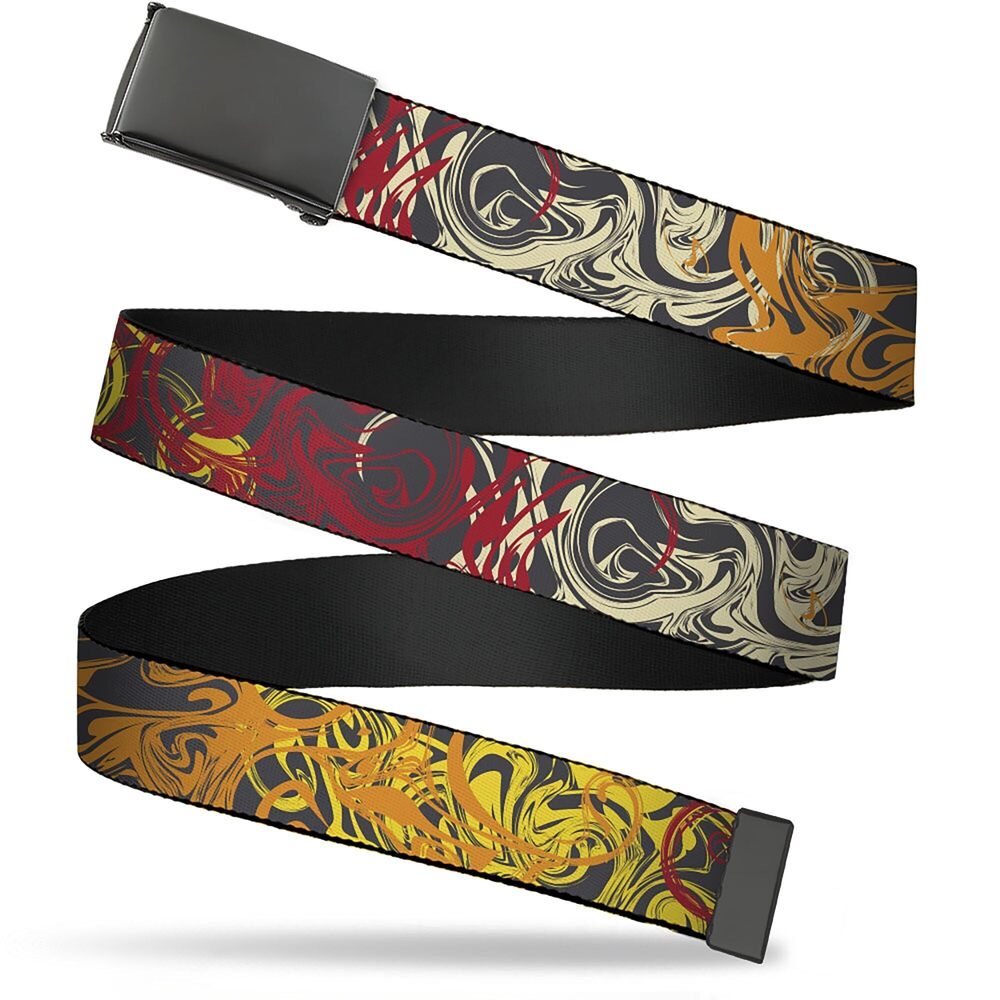 9618 Belt, Flip Web Belt Swirl Mix Gray Multi Color, 1.25 Inch Wide, Fits